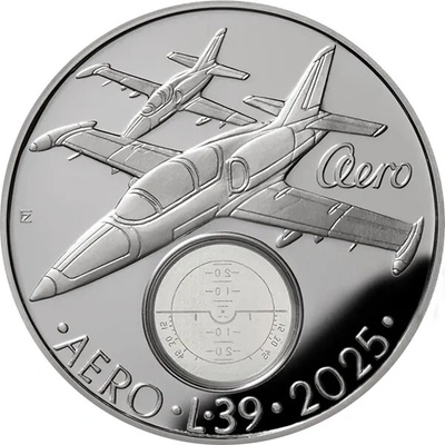 Česká mincovna Strieborná minca 500 Kč Cvičný letoun Aero L-39 Albatros 2025 Proof 25 g
