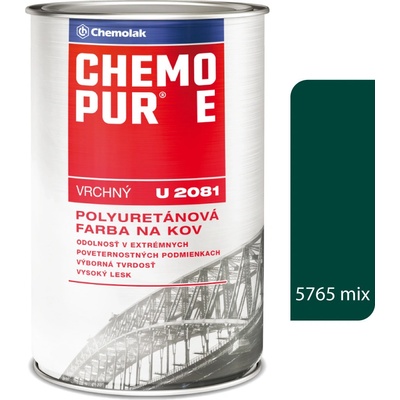 Chemopur E U2081 5765 tmavozelená 0,8l vrchná polyuretánová farba na kov, betón, drevo