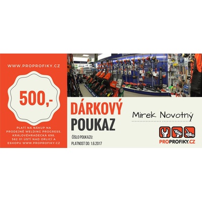 Ostatní Dárkový poukaz v hodnotě 500 Kč