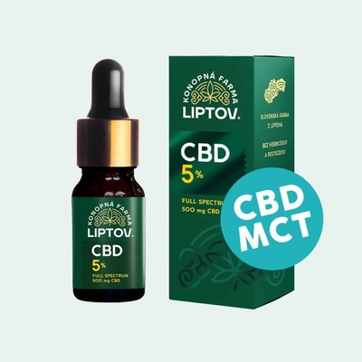 Konopná farma Liptov Konopný olej CBD s MCT 5% full spectrum 10 ml