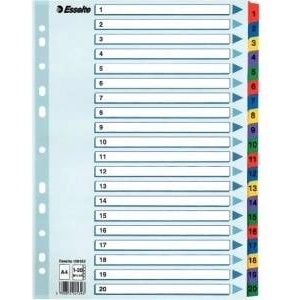 Esselte 1-20 CARDBOARD, WHITE - 100163