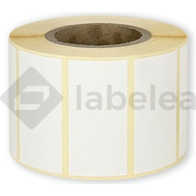 Labelea Samolepiace TERMO etikety 50x25 mm biele papierové, 1000 etikiet na rolke, Farba etikiet Biela, Vnútorný priemer dutinky 40 mm ETM050025W