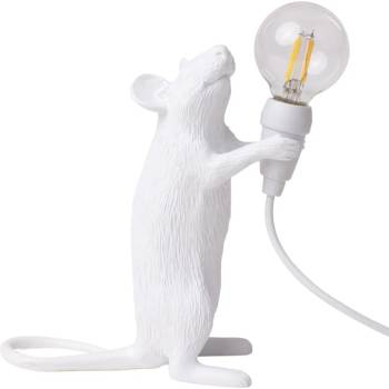 Seletti Настолна лампа MOUSE STANDING 14, 5 cм, с USB букса, бяла, Seletti (SLT15220)