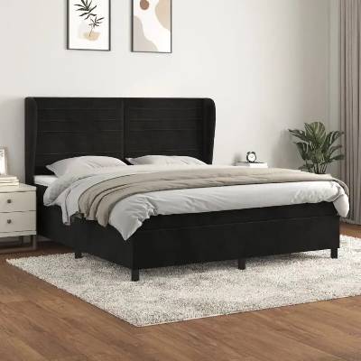 vidaXL 11461.3129281 Boxspring postel s matrací černá samet