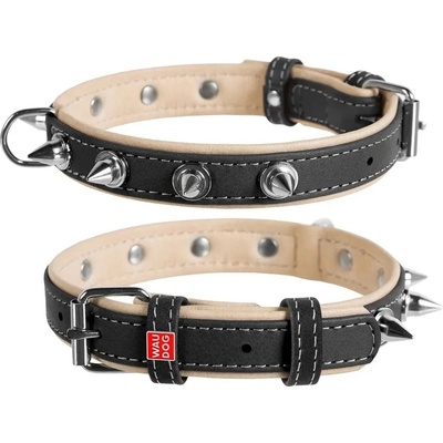 CoLLaR PLOCHÝ KOŽENÝ OBOJOK SOFT S OSTŇAMI
