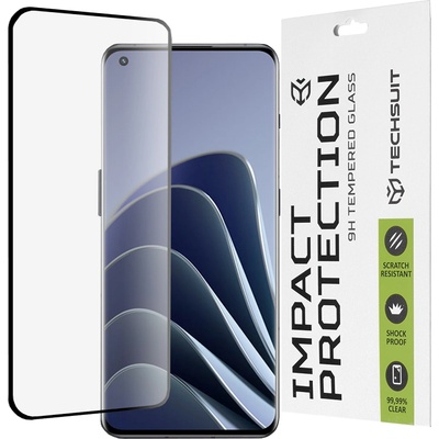 Techsuit Протектор за OnePlus 10 Pro/11/11R/Ace 2/Ace 2 Pro/Find X5 Pro - 111D пълно покритие / пълно залепено стъкло / 3D извит екран - черен