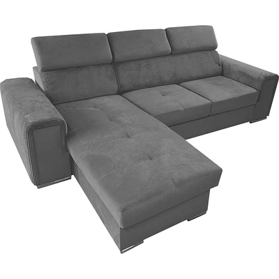 MEBLEDOMI Универсален ъглов разтегателен диван в l с място за съхранение salvada, тъмно сив (me00011)