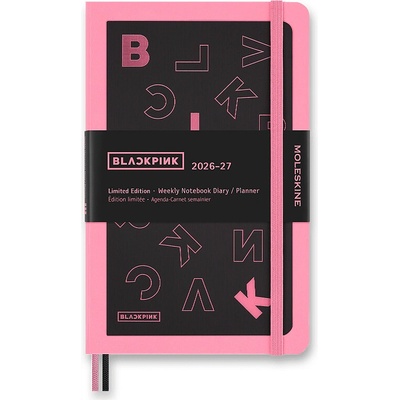 Moleskine A5 týdenní 2026-27 černorůžový