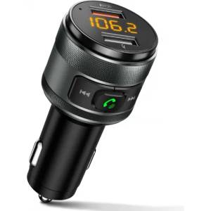  FM трансмитер Bluetooth 5.0, QC 3.0, ВОЛТМЕТЪР, MP3, 2 x USB