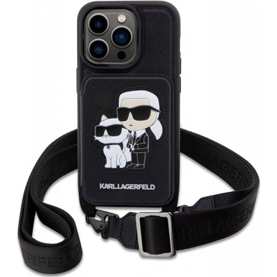 Karl Lagerfeld Saffiano Crossbody Karl and Choupette NFT iPhone 14 Pro Max čierne