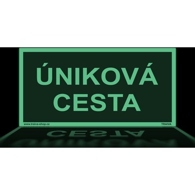 Traiva s.r.o Úniková cesta Verze: Plast 200 x 100 mm tl. 1.1 mm - fotoluminiscenční - Kód: 08955
