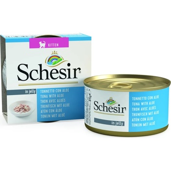 Schesir Kitten Tuna with Aloe - Консерва за котенца до 12 месеца с риба тон и алое в желе 85 гр. / 3 броя