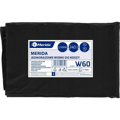 Merida Vrecia na odpadky LDPE 50µm 240 l čierne 10ks/b W60