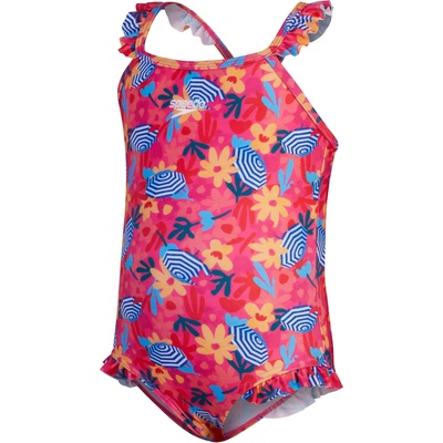 Speedo Цял бански girls digital frill thinstrap swimsuit