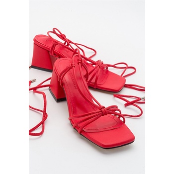 Moda Trend Дамски сандали с връзки - Червени #382759 (382759_Червен)