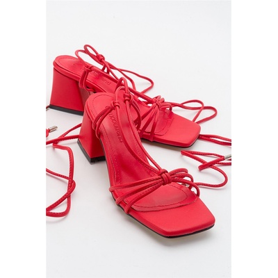 Moda Trend Дамски сандали с връзки - Червени #382759 (382759_Червен)