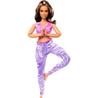 Mattel Barbie V pohybu hnědovláska ve fialových legínách HRH29