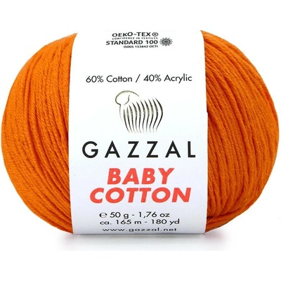 Gazzal Příze Baby cotton 3419 oranžová