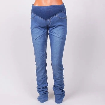 Клин-панталон за бременни в дънков син цвят