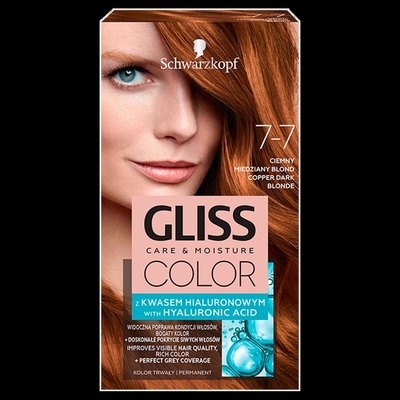 Schwarzkopf Gliss Color 7-7 Medený Tmavoplavý