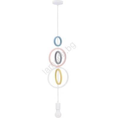 Candellux Детска висяща лампа на кабел HOOPS 1xE27/20W/230V Ø 19 см многоцветна (CA1116)