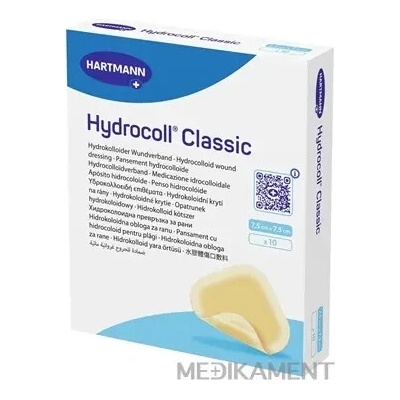 Hydrocoll Classic hydrokoloidné krytie na rany 7,5 x 7,5 cm x10 ks