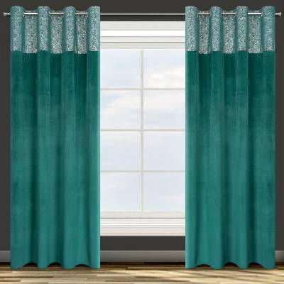 Takoy DESIGN 91 Záves AGNES zo zamatu s ozdobným pásom so zlatou potlačou v orientálnom štýle v hornej časti-HF-388483 | 140 x 250 cm