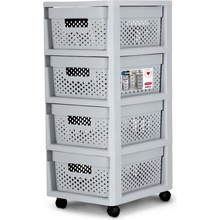 CURVER INFINITY 4x11L Zásuvky 36x69x30cm dierované, sivé 04356-099