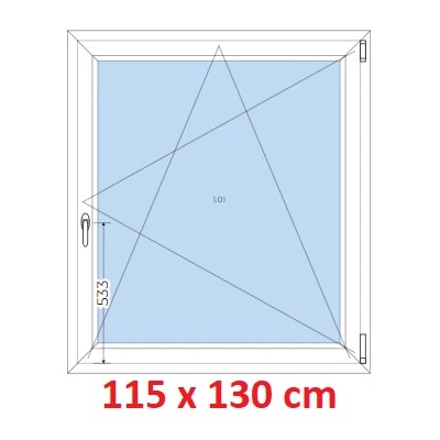 Soft Plastové okno 1150 x 1300 mm otevíravé a sklopné Bílá