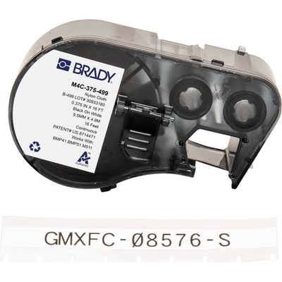 Brady M4C-375-499 / 170793, 9.53 mm x 4.88 m, Nylon, čierna tlač / biely podklad