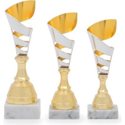 Pohár DESIGN výška 20 cm zlatý/stříbrný