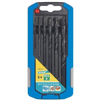Wolfcraft Sada 6ks špirálové vrtáky do kovu valcovaný HSS o2-8mm 7105000