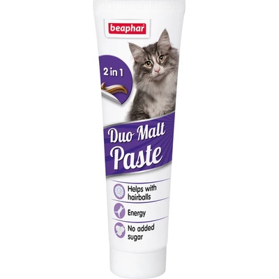 Beaphar Malt Paste Duo Active малцова паста против образуване на топки косми 100gr
