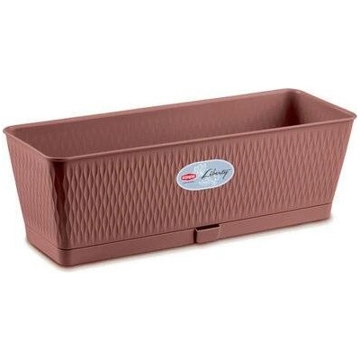 STEFANPLAST Samozavlažovací truhlík LIBERTY 50x18x16 cm 9l ružovohnedý