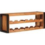 vidaXL Винен рафт Кафяво 120 x 45 x 33 см Солидно акациево дърво (4104764)