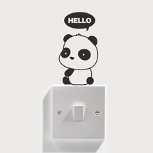 U Foťáka Samolepka na zeď na vypínač Panda HELLO 8x14cm