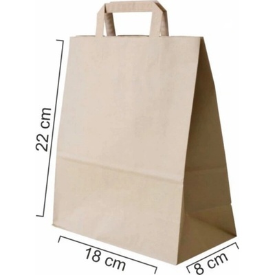 Zawmark Plus s.r.o. Taška papierová hnedá 18x8x22cm, ploché ucho 50ks