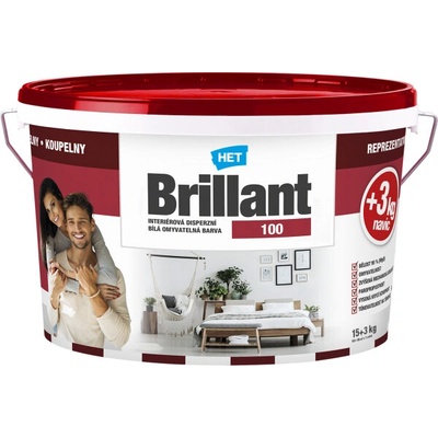 HET Brillant 100 mal. barva omyvatelná bílá 15+3kg