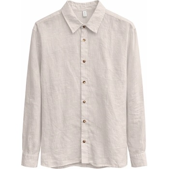 Mazine Мъжка риза с копчета Mazine Classic Linen Shirt - Moon (033-3223-0411)