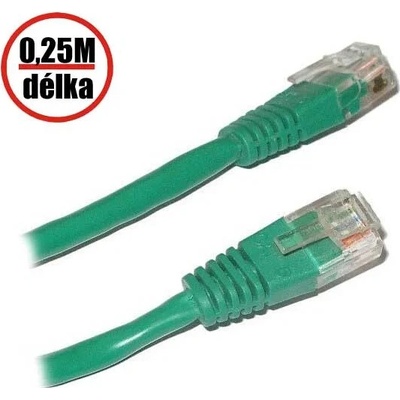 XtendLan PK-UTP5E-0025-GRN Patch, Cat5E, UTP, 0,25m, zelený