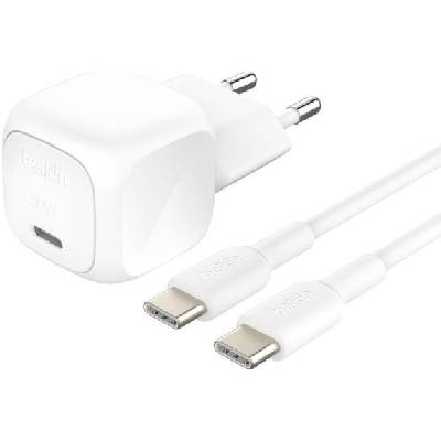 Boost Charge комплект за зареждане с USB-C порт адаптер и USB-C към USB-C кабел - 20W - 1 m - бял (92420)
