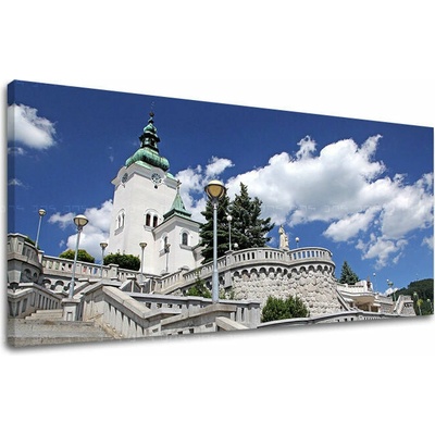 Obraz Ružomberka a Kostola svätého Ondreja na plátne — panoráma - 40x80 cm
