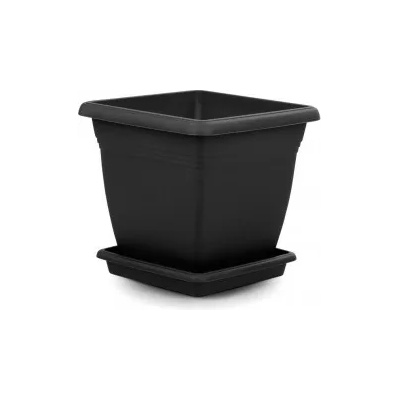 Serinova Квадратна саксия Villa - 50 х 46, 5 х 50 см - Черна (0150236)