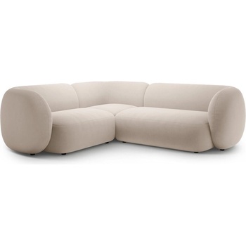 Micadoni Бежов кадифен ъглов диван (ляв ъгъл/L форма) Kate - Micadoni (MIC_LC_L_44_F1_KATE1)