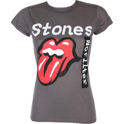 ROCK OFF дамска тениска Rolling Stones - Без филтърен текст - Въглен - ROCK OFF - RSTS98LC