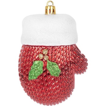 MagicHome OzdobaVianoce sada 2 ks 10 cm rukavice červené na vianočný stromček