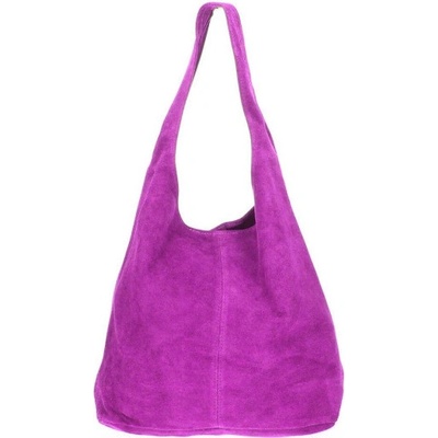 Mondo Italia kožená kabelka v úprave semiš 804A fuchsia