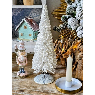 Clayre & Eef Růžová dekorace socha Louskáček s muffinky - 5*5*16 cm