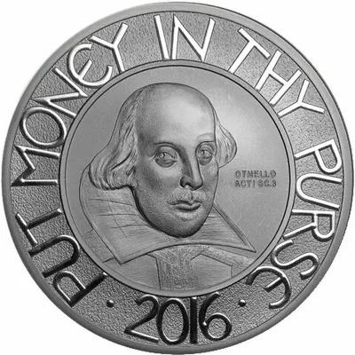 Royal Mint Strieborná minca William Shakespeare 2016 Proof 5 oz