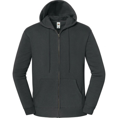 Fruit of the Loom mikina Iconic Premium Hooded Sweat Jacket light graph